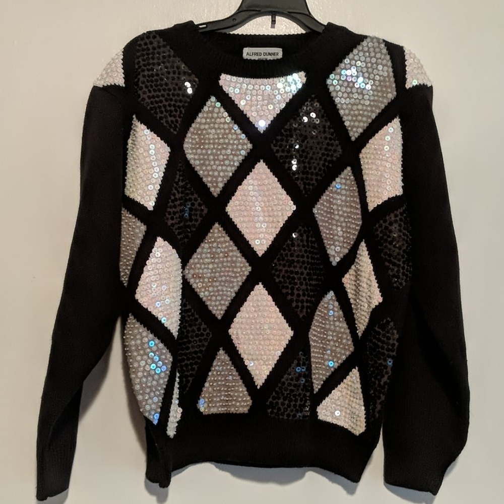 Alfred Dunner Petite Diamond Sequined Sweater